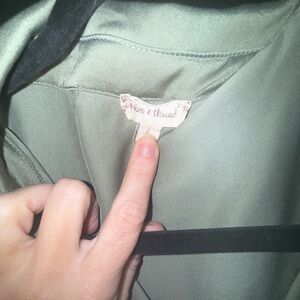 Hem & Thread Sage Satin blouse